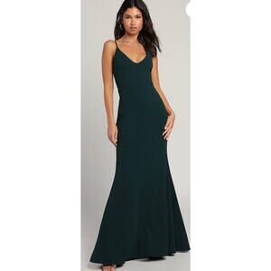 green emerald velvet dress Luca Embroidered Maxi Dress in Hunter Green main image 0